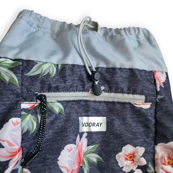 Vooray Stride Cinch Gray Floral Rose Gray 13L Drawstring Backpack Women One Sz - Picture 5 of 15